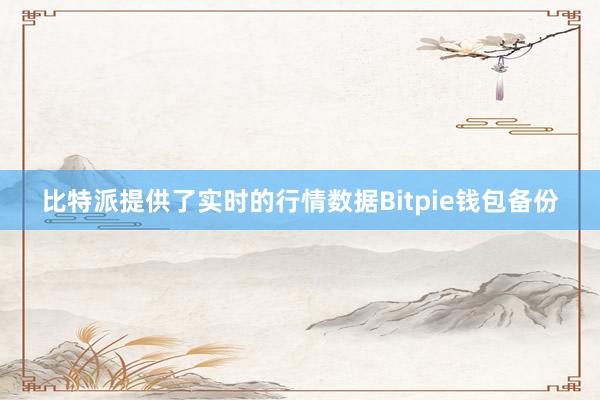 比特派提供了实时的行情数据Bitpie钱包备份