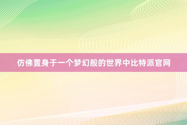 仿佛置身于一个梦幻般的世界中比特派官网