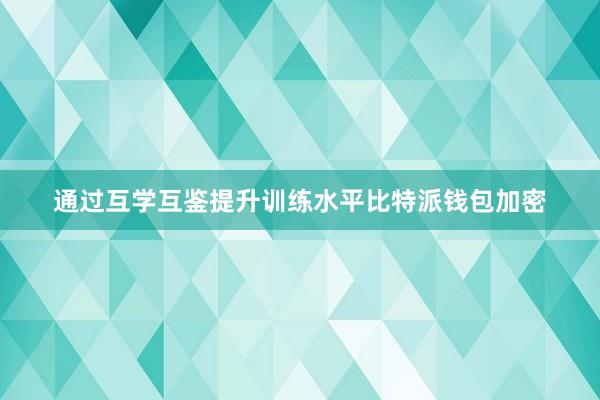 通过互学互鉴提升训练水平比特派钱包加密