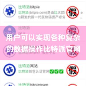 用户可以实现各种复杂的数据操作比特派官网